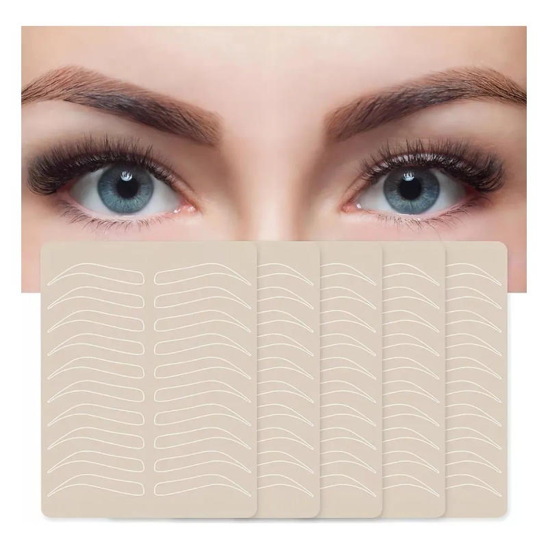10pzs Piel Sintética 3d Practica Tatuaje Microblading Cejas