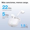1 Hora Audífonos Inalámbricos Bluetooth In Ear con Control Táctil
