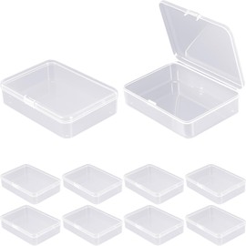 Jyvex Pack of 8 Storage Boxes with Lid, Small, 8.8 x 6 x 2.1 cm, Plastic Box with Lid, Small, Plastic Storage Box for Pills, Beads and Craft Accessories