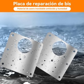 16 Piezas Placa Reparación de Bisagras de Gabinete,Set de reparación de armarios de Acero Inoxidable,con Agujero y 96 Tornillos,Placa de Bisagras de Gabinete,para armarios,Cajón y muebles