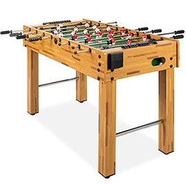 Best Choice Products Foosball Table for Kids and Adults, Game Room Soccer Game Table w/ 2 Balls, 2 Cup Holders, Ergonomic Handles, Chrome Finished Metal Bars