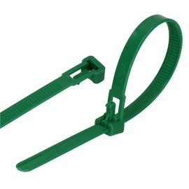 GARDENIX Pflanzenbinder, Kabelbinder 100 Stück (7.6 mm x 200mm, Grün), Wiederverwendbar, Verstellbarer