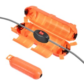MECCANIXITY Extension Cord Cover for Outside, IP44 Water-Resistant Electrical Connection Box Outdoor Plug Cover Protector for Plug Outlet, Socket, Christmas Holiday Light, Orange