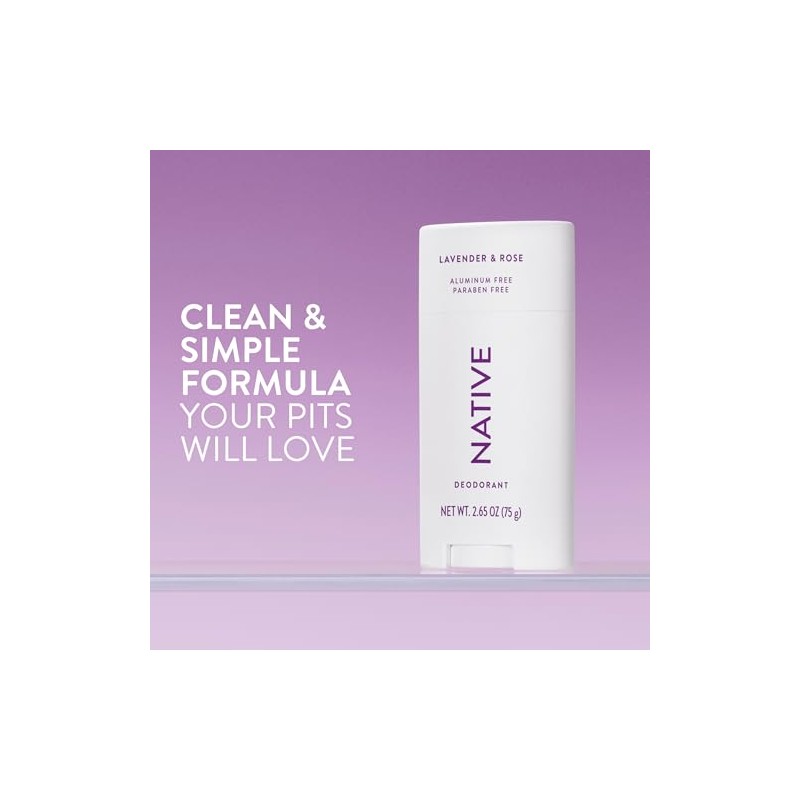 Native Desodorante nativo – desodorante natural, Lavanda y rosa., Único