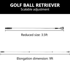 QPPKII 6Ft/9Ft Golf Ball Retriever for Water Telescopic, Ball Retriever Tool Golf Ball Grabber, Golf Accessories Gifts for Men Women