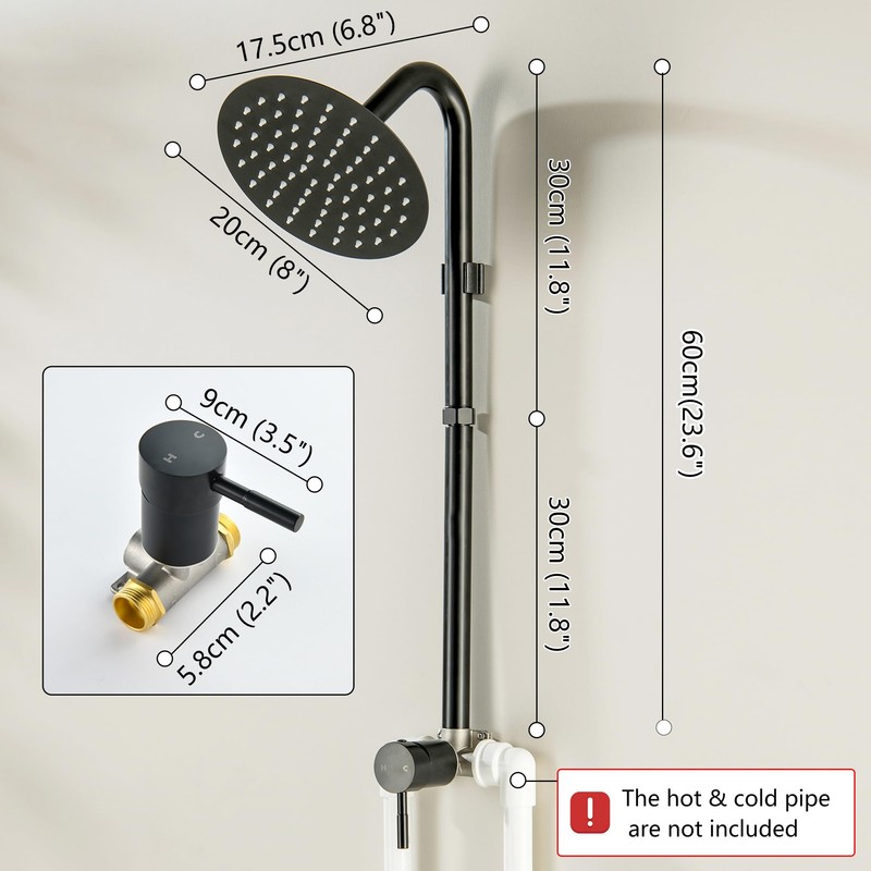 DOUBLUOEG Outdoor Shower Kit, Single Handle Outdoor Shower Fixtures with
