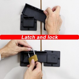 HOJLKLD 7.5" Flip Gate Latch Lock with Padlock Hole, 4mm Heavy Duty Carbon Steel Adjustable Door Latch for Outdoor Wooden Fence, Sliding and Swing Open Door, Barn Door, Shed, Garage, Yard