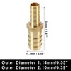 X AUTOHAUX 2 Pcs 14mm -10mm Straight Shaped Barb Brass