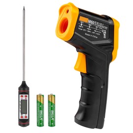 Gvolatee Meat Thermometer, Infrared Thermometer, Digital Laser, Temperature Meter, Infrared Thermometer, IR Temperature Gun, Pyrometer Non-Contact Ideal for Cooking/Freezer/Industry