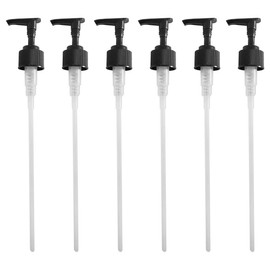 Geti Beauty Liquid Dispenser for Hand Sanitizer - Lotion - Shampoo - Conditioner - Black Pump 28/410 2cc output - 6-pack - Teardrop Ribbed Collar - Customize Tube