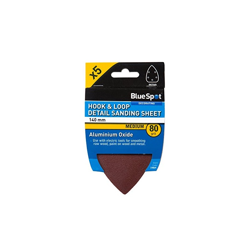 Blue Spot Tools 19864 80 Grit Detail Sanding Pads, Brown