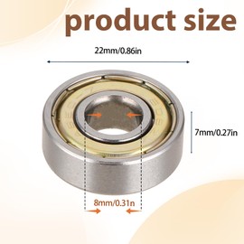 cobee 608 RS Ball Bearings Skateboard Bearings,6 Pcs Double Rubber Sealed Shielded Miniature Deep Groove, 608 Bearings for Skateboards Inline Skates Scooters(608 ZZ)