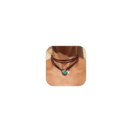 Choker Necklace for Women Leather Necklace Boho Necklaces for Women Black Western Layered Necklace Western Jewellery for Women Country Concert Outfits for Women