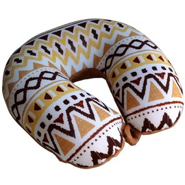 Bookishbunny U Shaped Micro Beads Microbead Neck Head Support Travel Pillow, 12"x12"x4" (WaveBrown)