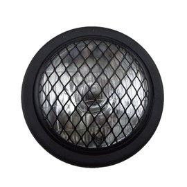 TASWK 6.5" Halogen Motorcycle Headlight w/Grille for Bobber Cafe Racer Cruiser Vintage Style (Black)