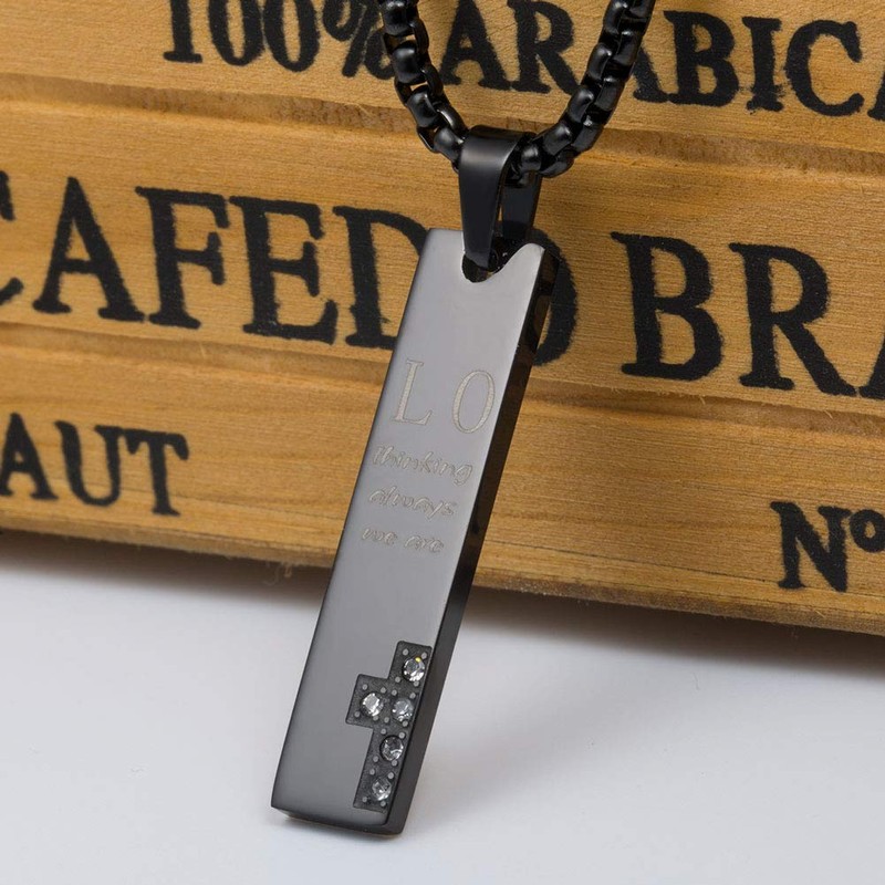 Wolentty His and Hers Couple Necklace Stainless Steel Distance Couples