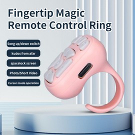 BT Fingertip Remote Control, Smart Scrolling Ring Cordless Page Turner Support Camera and Video Remote, for iOS 15, for Swiping Liking Taking Photos Recording Videos ()