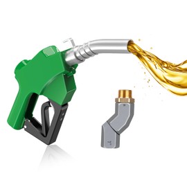 1'' NPT Automatic Fuel Nozzle with Fuel Hose Swivel & Hook, Auto Shut-Off Aluminum Alloy Diesel Nozzle Max Flow Rate 30 GPM, 19/16" (OD=30mm) Spout for Diesel, Gasoline, Biodies