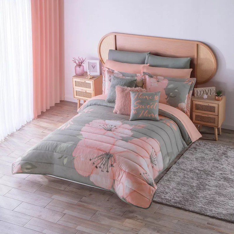 Colchas Concord Edredón Ligero Aurora Gris Matrimonial Colchas Concord