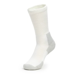 thorlos unisex adult Xj Max Cushion Crew Running Socks, White/Platinum, Large US