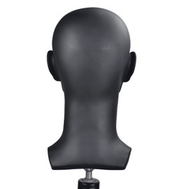 MIAOMANZI PVC Mannequin Head Black Male Manikin Dummy Stand Model Display Hat Scarf Wigs Hair Glasses Hat Beauty Styling Tool (L30YH)