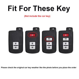 TECART Leather Car Key Covers Protector fit for Toyota Camry RAV4 Highlander Corolla Avalon Prius 4Runner Land Cruiser K624 Sequoia Tacoma Tundra Key Shell Key Fob Holder Case Keyring Black-brown