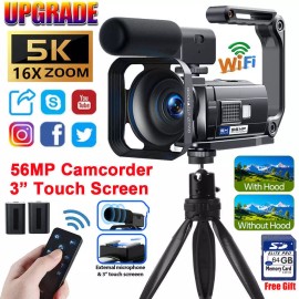 Unbranded UHD 5K Video Camera & 3.0” Touch Screen 56MP Photo Camcorder Podcast Recorder US