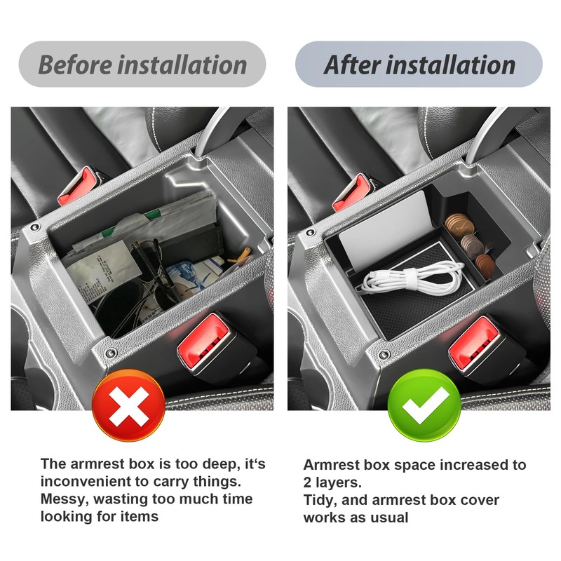 SKTU For Seat Ateca 2016-2024 Glove Box Armrest Storage Compartment