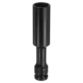 HARFINGTON Deep Thin Wall Impact Socket 21mm Metric 6 Point Socket 1/2" Square Drive 5" Extra Long Phosphated CR-V Steel Industrial Grade Spindle Axle Nut Socket, Black