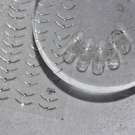 5D Embossed French Tip Nail Art Stickers Silver Gold Nail Stickers for Nail Art Self Adhesive Stripe Nail Decals with Rhinestone Design French Tip Nail Art Supplies for Women Girls