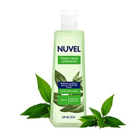 Nuvel Tónico Facial Astringente con Té Verde 235 ml | Limpiador Facial para Piel Grasa o Mixta con Ingredientes Naturales