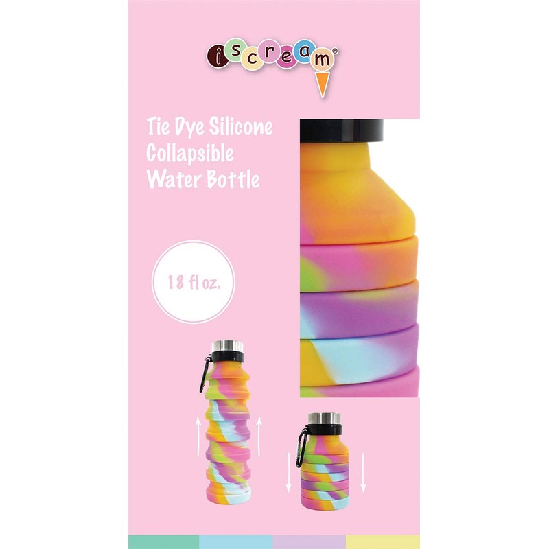 iscream BPA Free, 18 oz Collapsible Silicone Bottle with Carabiner