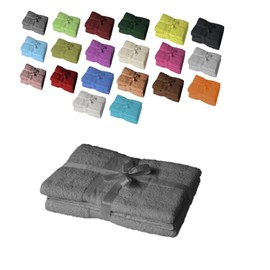 EXKLUSIV HEIMTEXTIL Bath Towel Set of 2 70 x 140 cm Anthracite