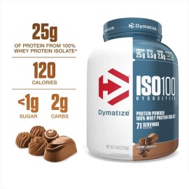 Iso 100 Whey Isolate Hidrolizado Dymatize 2.3 kg Sabor Chocolate Gourmet