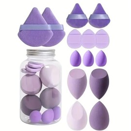 Set de Esponjas para Maquillaje, Beauty Blenders y Aplicadores Mini para Polvo Facial y Base Lquida (14, Morado)                                      