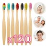 Paquete 120 Cepillo Dientes Bambú Biodegradable Suave