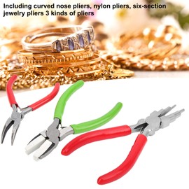 LEEZAD 3-Piece Jewellery Making Nylon Pliers Set, Ironing Making Pliers Set, Nylon Flat Pliers, Mini Jewellery Making Accessories, Tools for Making Spools with Various Draws