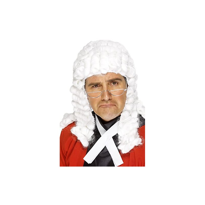 Smiffys Mens Judge's Costume Wig, White