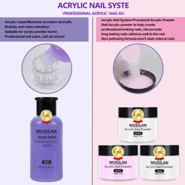 Acrylic Nail Kit - Acrylic Powder and Liquid Monomer Set 3 Colors Professional Acrylic Nail Set With Nail Brush Tips Acrylic Nail Powder Acrylic Liquid Acrylic Nail Art Starter Kit Clear White Pink