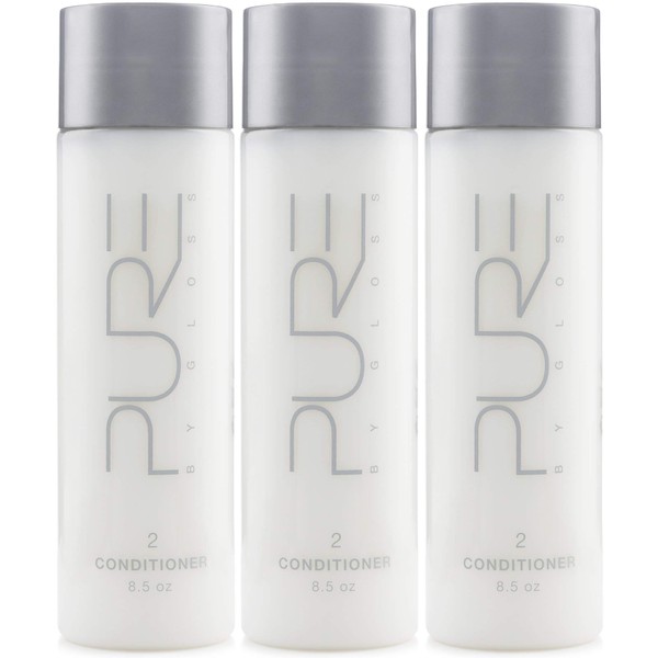 Pure By Gloss Conditioner – Fresh Lemon Scent – for All Hair Types – Cruelty Free and Paraben Free – Luxurious Moisturizing, Softening & Detangling Formula – for Men and Women – 8.5oz Each – 3 Pack