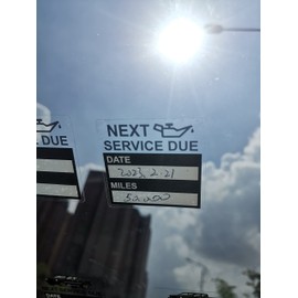 2 x 2 pulgadas, 102 etiquetas negras "Next Service Due" estáticas negras fáciles de quitar y cambiar de aceite, etiquetas estáticas para parabrisas