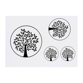 4 x 'Tree of life' Temporary Tattoos - Water Resistant, Skin-Safe, Non-Toxic Transfers, Mixed Sizes (TO00075550)