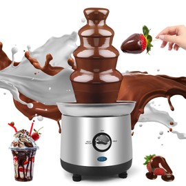 Chocolate Fountain Machine 4 Tiers Electric Chocolate Fondue Fountain Machine Cheese Fountain Perfect for Nacho Cheese, Chocolate Sauce, Wedding, Party