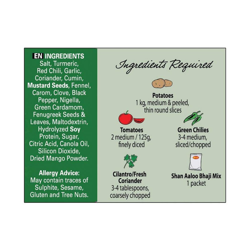 Shan Aaloo Bhaji Recipe and Seasoning Mix 1.76 oz (50g)