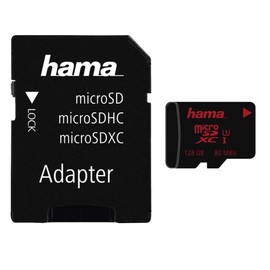 Hama 128GB microSDXC UHS-I Class 3 Memory Card with SD adapter – 80 MB/s