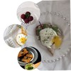 CIYODO 1pcs Pearl Edge Glass Plate Elegant Fruit Salad Dish