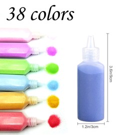 Niurewan 38 PCS Sand Art,1.25oz Colored Sand Art Bottles,Sand Arts and Crafts Kit,Scenic Sand for Kids,Painting,Crafts,DIY,Wedding Decor,Decorations