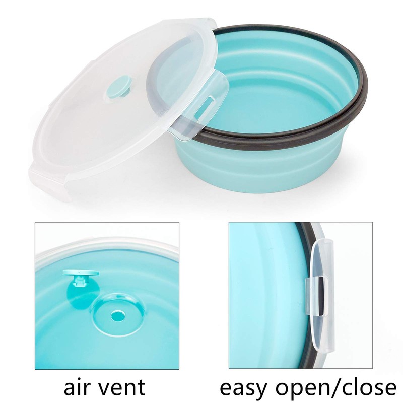 CARTINTS 1200ml Large Collapsible Meal Prep Containers, Reusable Silicone Food