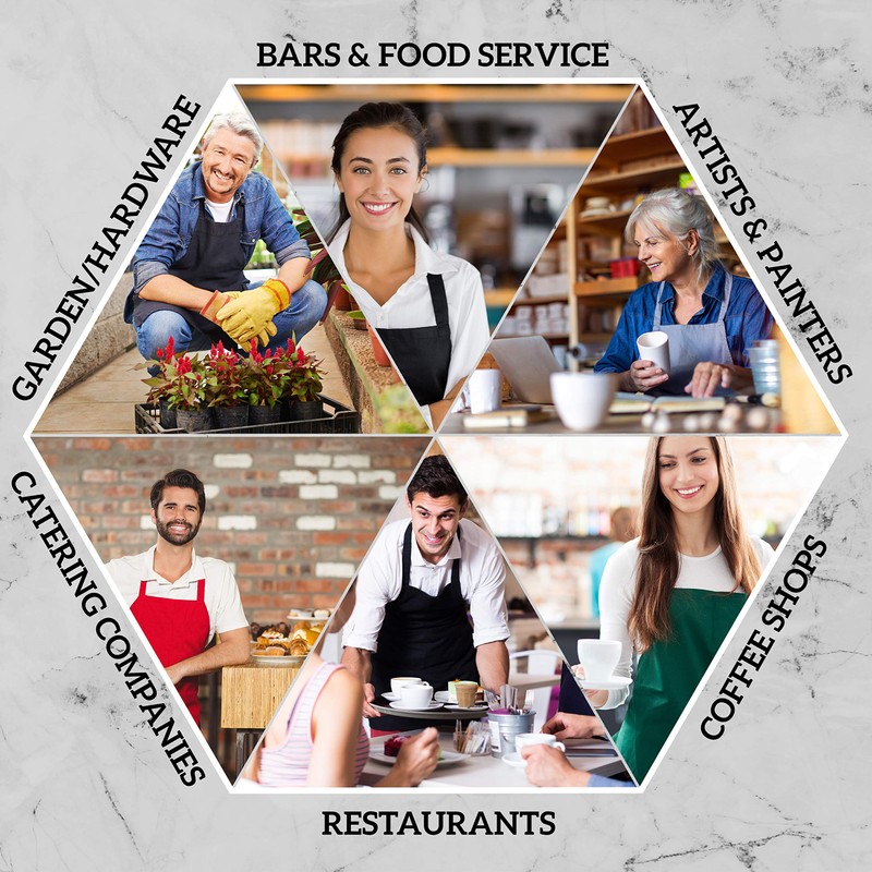 GREEN LIFESTYLE 12 Pack Bib Apron - Unisex Apron Bulk