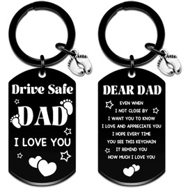 Wrpixe Stocking Stuffers for Dad Drive Safe Keychain for Dad Birthday Gifts from Daughter Son Father Christmas Gift for Men Daddy Papa Father Stepdad Fathers Day Gift for Dads